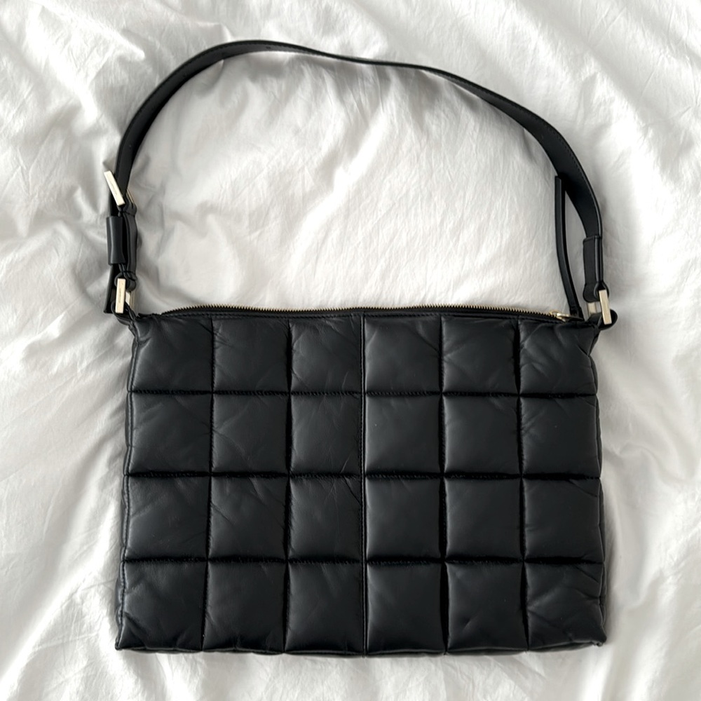 All Saints all leather quilted purse